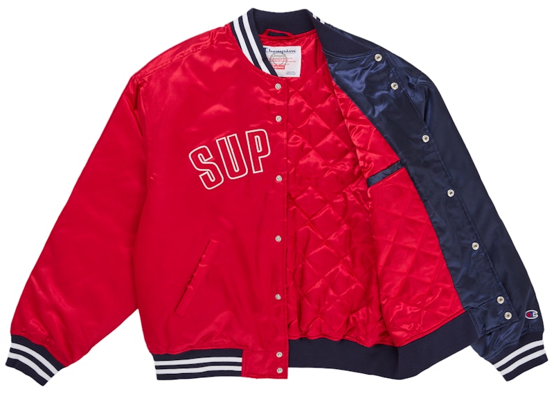 Order Supreme Champion Satin Varsity Jacket Red