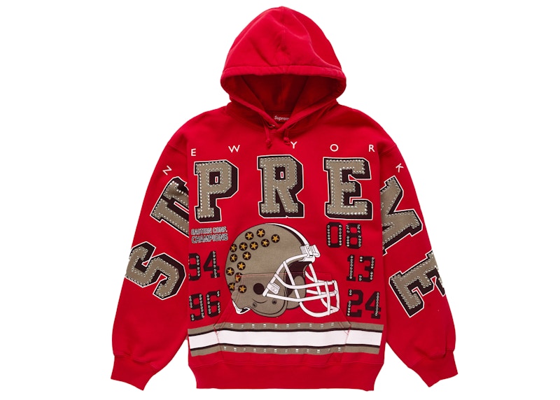 Supreme Champions Studded Hooded Sweatshirt Red