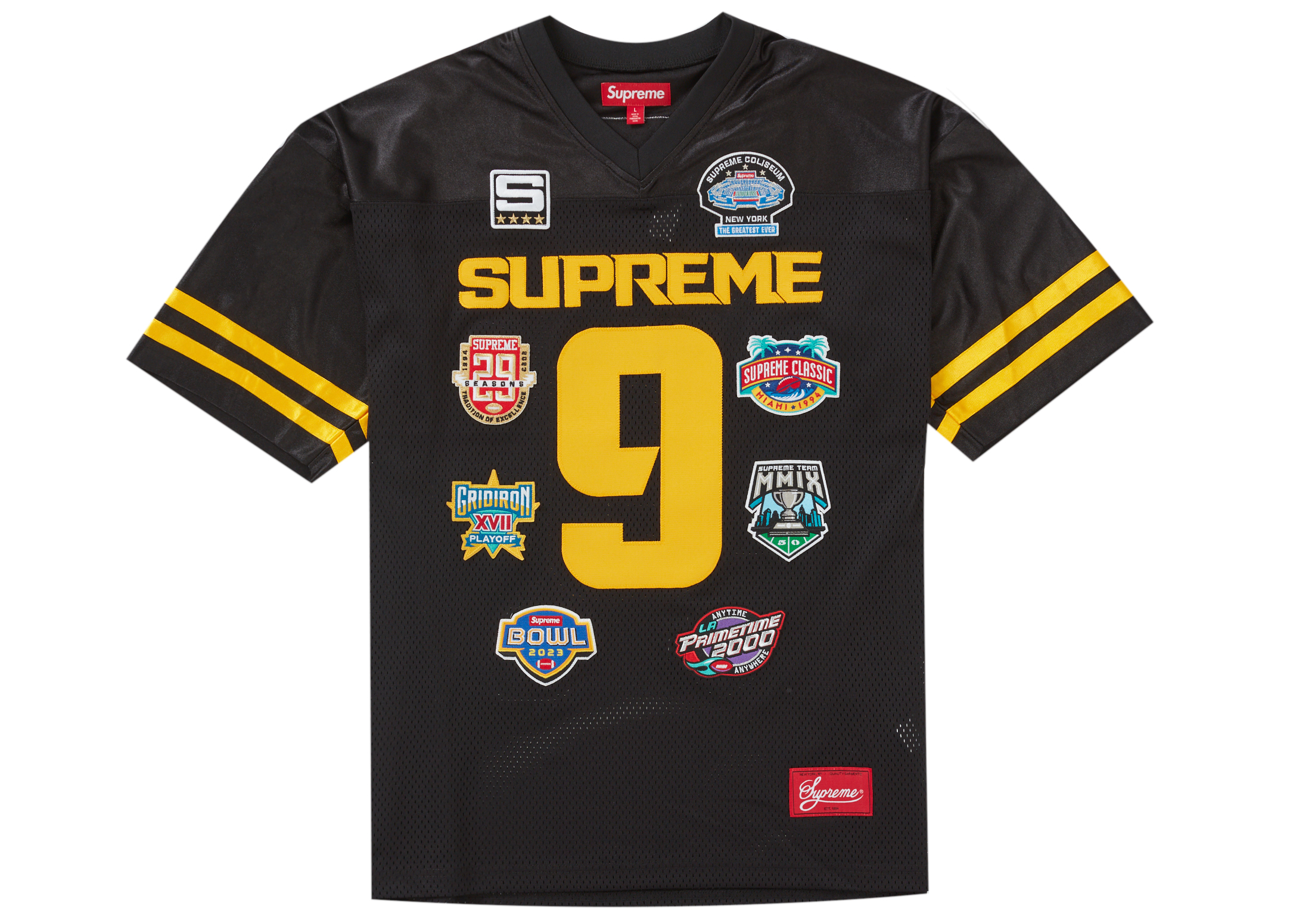 Supreme Championships Embroidered Football Jersey Blackを購入 