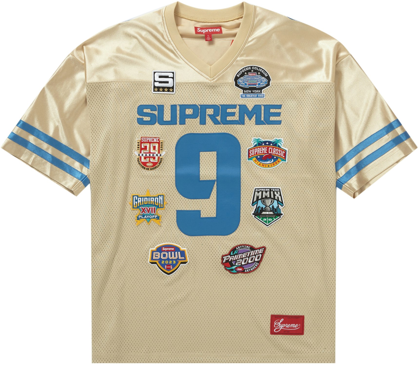 Supreme Championships Embroidered Football Jersey Gold - Novelship