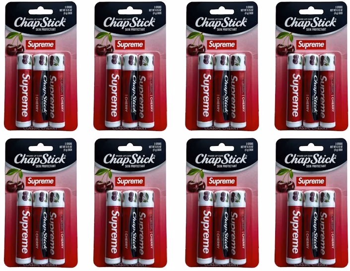 supreme-chap-stick-8x-lot-not-fit-for-human-use-red