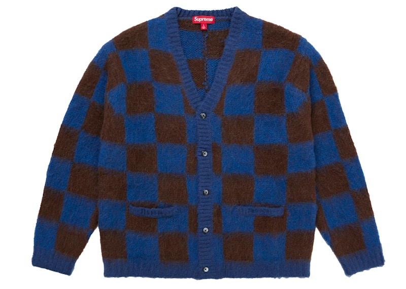 Supreme Checkerboard Cardigan Blue