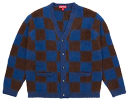 Supreme Checkerboard Cardigan Blue Supreme Checkerboard Cardigan Blue