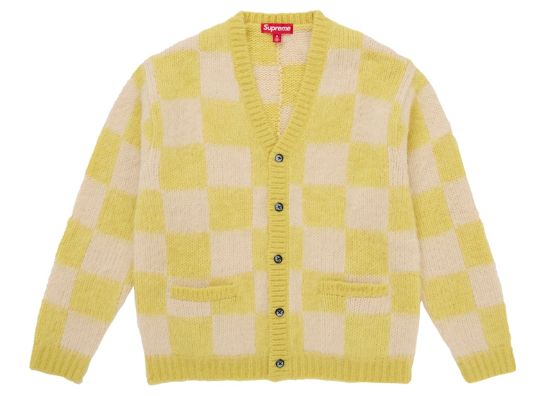 Supreme Checkerboard Cardigan Yellow