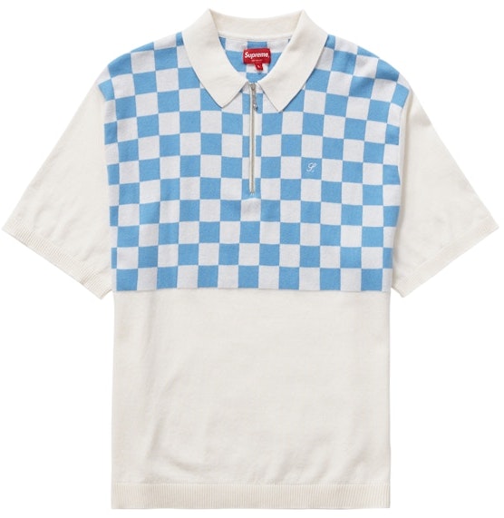 supreme-checkerboard-zip-polo-white