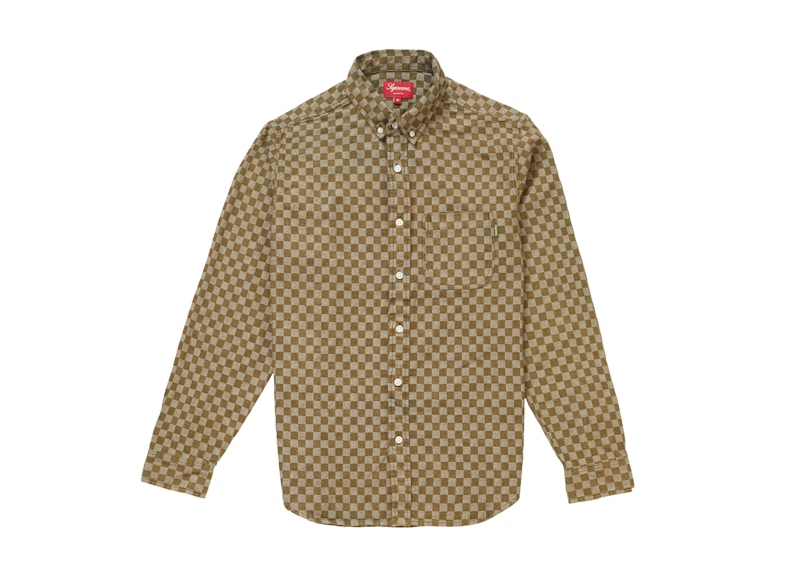 Buy Supreme Checkered Denim Shirt Olive