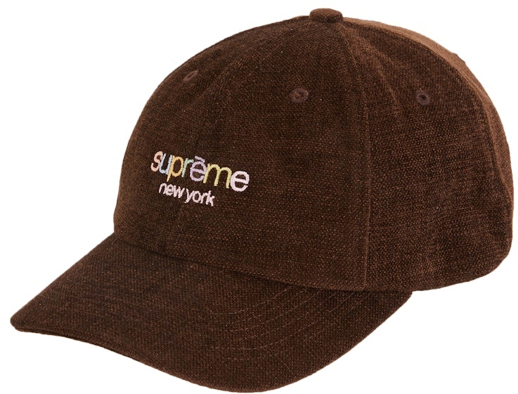 supreme-chenille-6-panel-brown
