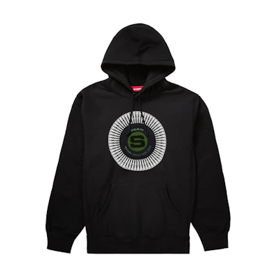 Supreme Chenille Applique Hooded Sweatshirt Black