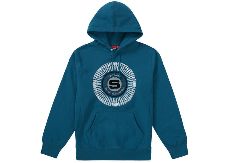Buy Supreme Chenille Applique Hooded Sweatshirt Biru Laut