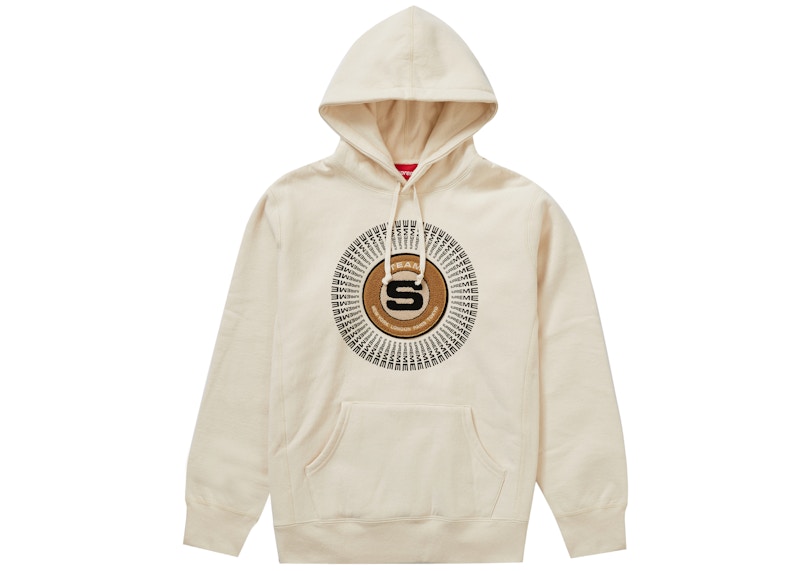 Supreme Chenille Applique Hooded Sweatshirt Natural