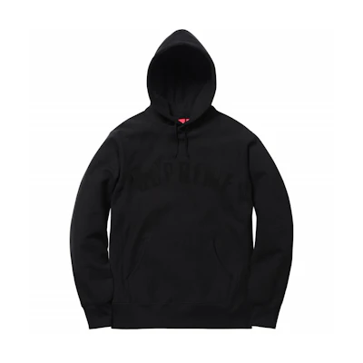 Supreme Chenille Arc Logo Hooded Sweatshirt Black