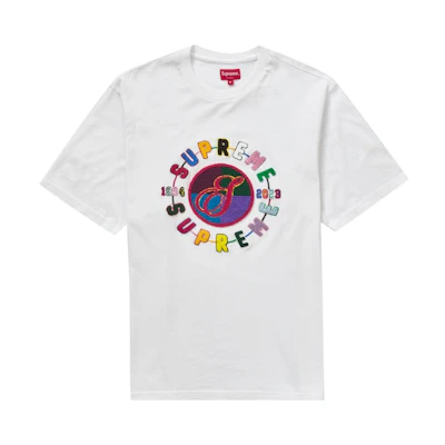 Supreme Chenille Crest S/S Top White