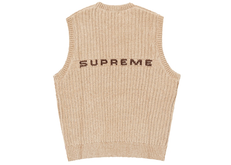 Supreme Chenille Sweater Vest Beige