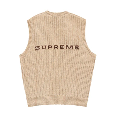Supreme Chenille Sweater Vest Beige