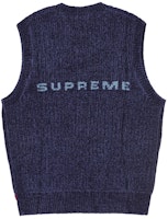 Supreme Chenille Sweater Vest Navy Supreme Chenille Sweater Vest Navy