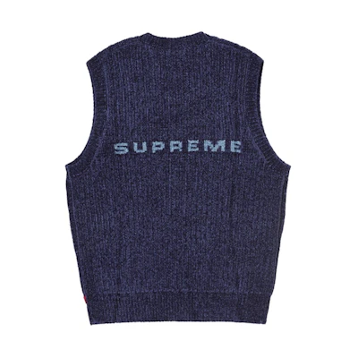 Supreme Chenille Sweater Vest Navy