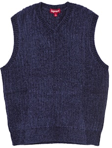 Supreme Chenille Sweater Vest Navy Lelaki Order Supreme Chenille Sweater Vest Navy Lelaki