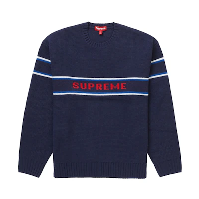 Supreme Chest Stripe Sweater (FW23) Navy
