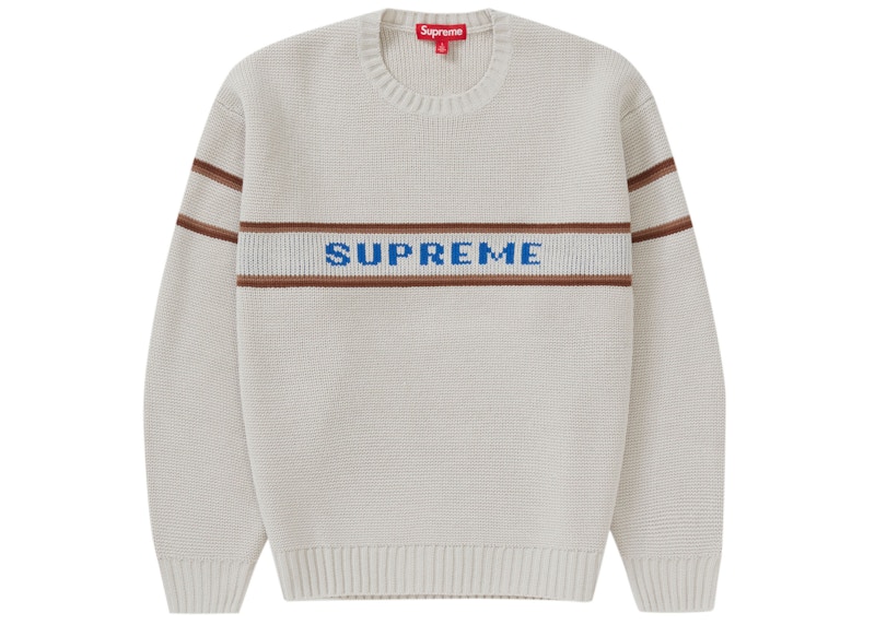 Supreme Chest Stripe Sweater (FW23) White