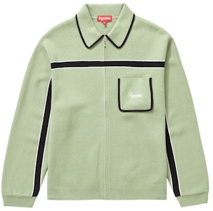 Supreme 胸條紋拉鍊開襟衫 灰綠色 Buy Supreme 胸條紋拉鍊開襟衫 灰綠色