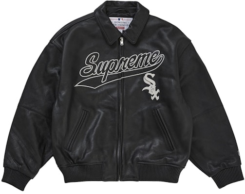슈프림 시카고 화이트삭스 가죽 바시티 자켓 블랙 Buy 슈프림 시카고 화이트삭스 가죽 바시티 자켓 블랙