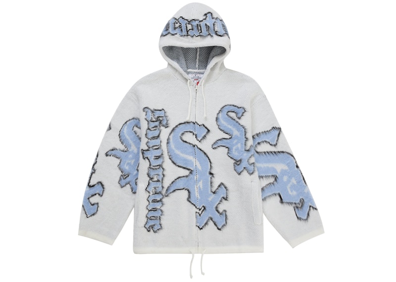 Supreme Chicago White Sox Zip Up Hooded Sweater White