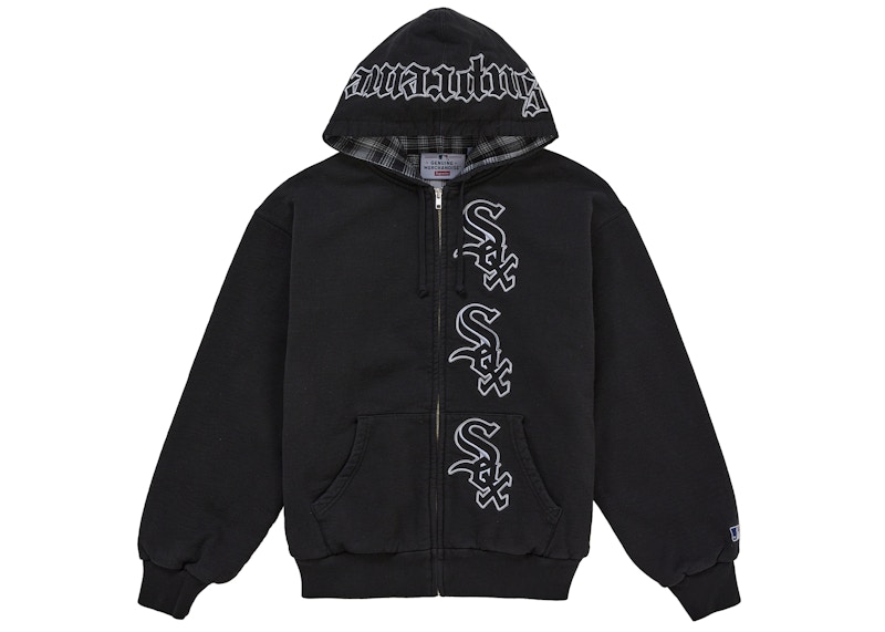 Buy Sudadera con Capucha Zip Up Negra Supreme Chicago White Sox.