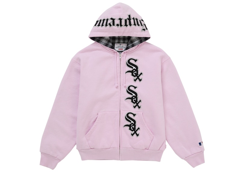 Buy Supreme Chicago White Sox Zip Up Hooded Sweatshirt Light Pink