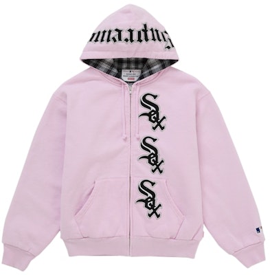 Supreme Chicago White Sox Zip Up Hooded Sweatshirt Light Pink Buy Supreme Chicago White Sox Zip Up Hooded Sweatshirt Light Pink