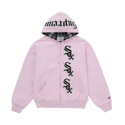 Supreme Chicago White Sox Zip Up Hooded Sweatshirt Light Pink