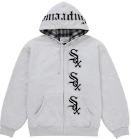 Supreme Chicago White Sox Zip Up Hooded Sweatshirt Grey Supreme Chicago White Sox Zip Up Hooded Sweatshirt Grey