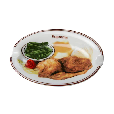 Supreme Chicken Dinner Plate Ashtray White