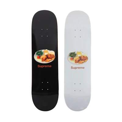 Supreme Chicken Dinner Skateboard Deck Black/White Set