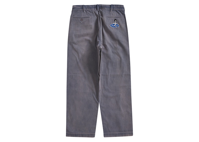 Order Supreme水洗海军蓝斜纹裤