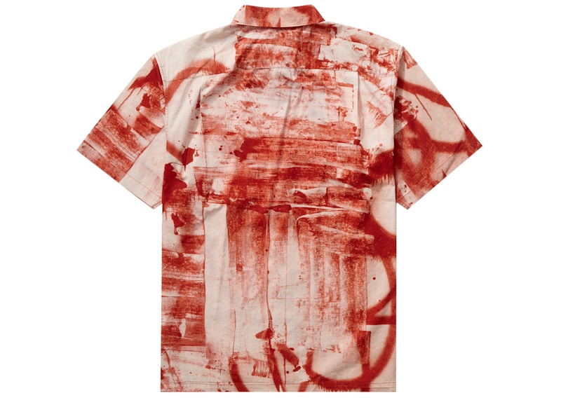 Order Camisa Roja Supreme Christopher Wool Manga Corta.
