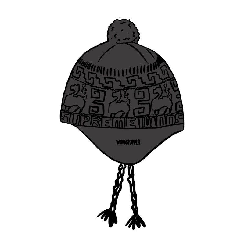 Supreme Chullo Windstopper Earflap Beanie Black