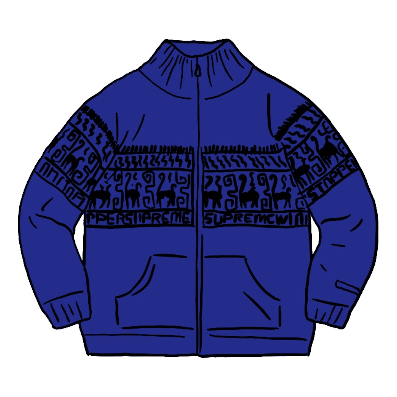 Buy Supreme Chullo Windstopper Jersey Azul con Cierre Frontal.