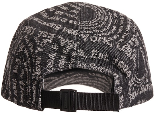 Supreme Circles Jacquard Denim Camp Cap Black Order Supreme Circles Jacquard Denim Camp Cap Black