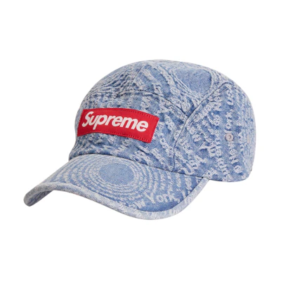Supreme Circles Jacquard Denim Camp Cap Blue