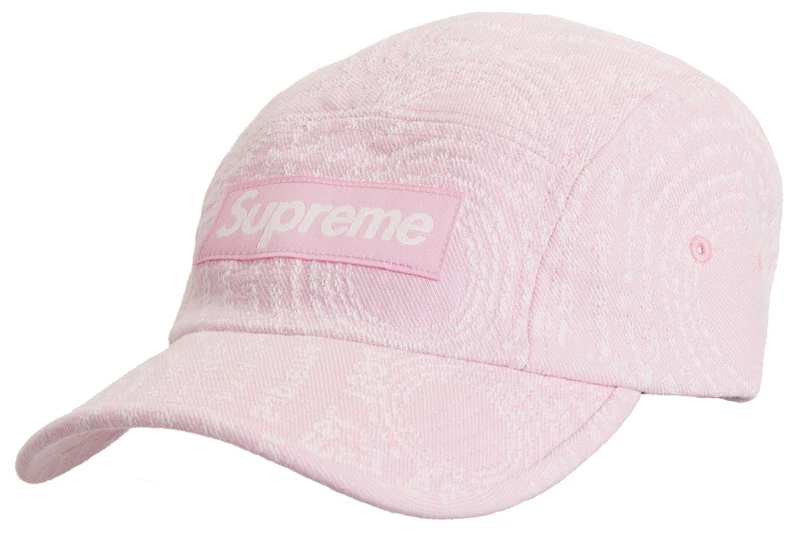 supreme-circles-jacquard-denim-camp-cap-pink