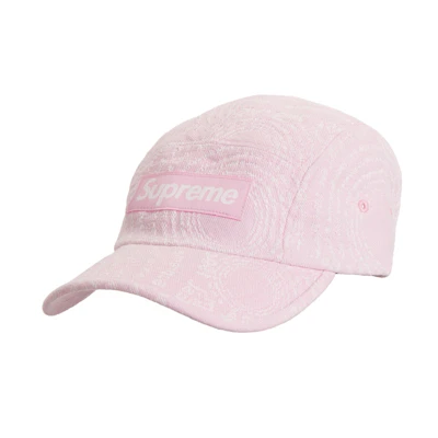 Supreme Circles Jacquard Denim Camp Cap Pink