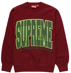 Supreme Cities Arc Crewneck Merah Kardinal Buy Supreme Cities Arc Crewneck Merah Kardinal