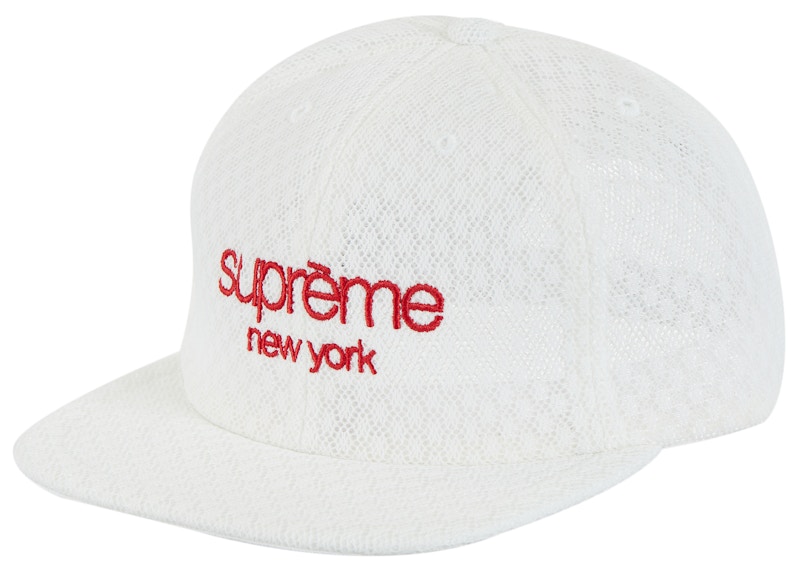 Supreme Classic Logo Air Mesh 6-Panel 'White'