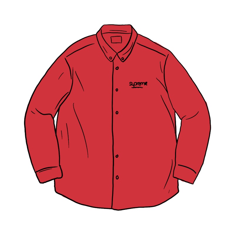 Buy 슈프림 레드 클래식 로고 데님 셔츠 
