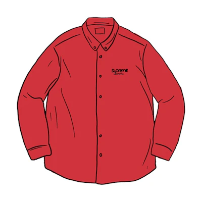 Supreme Classic Logo Denim Shirt Red