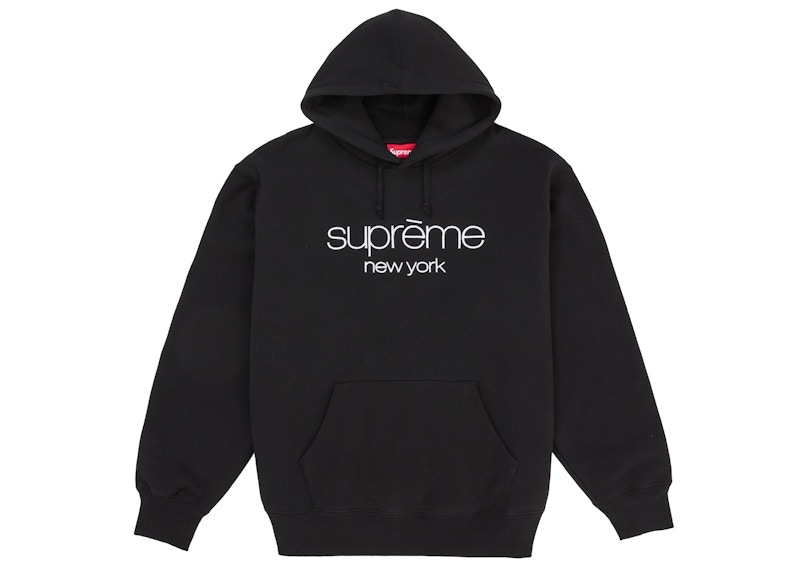 Supreme Classic Logo Hooded Sweatshirt Black