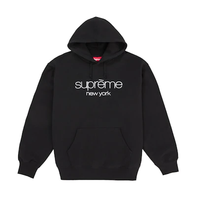 Supreme Classic Logo Hooded Sweatshirt Black