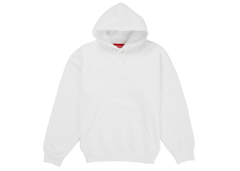 Supreme Classic Logo Hooded Sweatshirt White