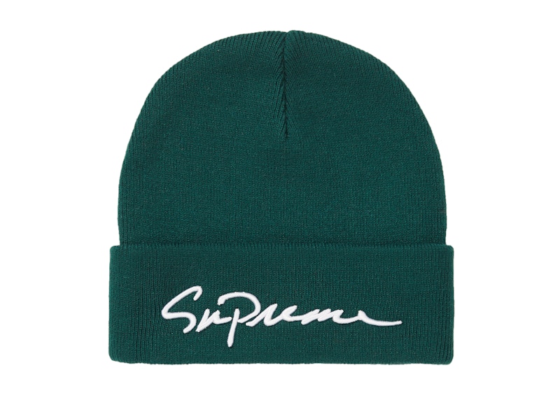 Supreme Classic Script Beanie Dark Green