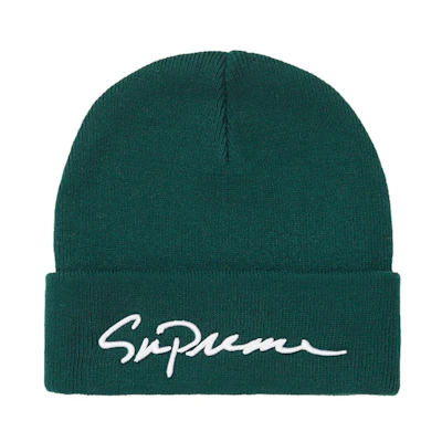 Supreme Classic Script Beanie Dark Green